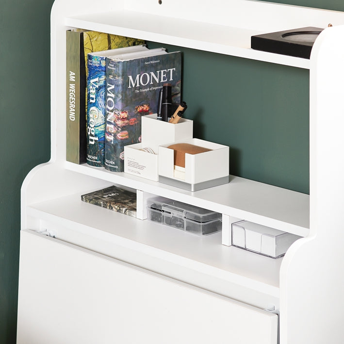 SoBuy | Bureau pliant | Table pliante avec coffre de rangement | Table de travail pour bureau à domicile | FWT105-W