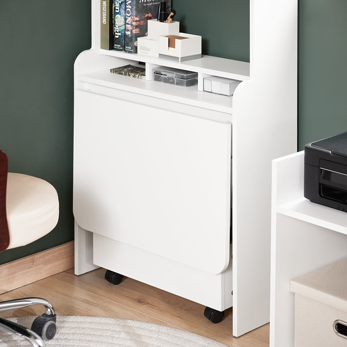 SoBuy | Bureau pliant | Table pliante avec coffre de rangement | Table de travail pour bureau à domicile | FWT105-W
