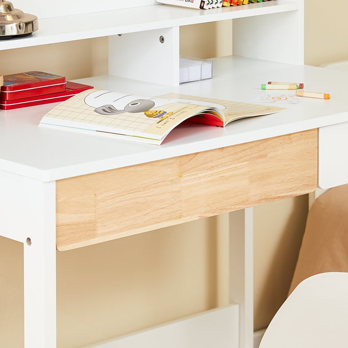 SoBuy | Bureau avec 2 étagères de rangement | Table d'ordinateur | Table de travail pour bureau à domicile | Blanc | FWT106-W