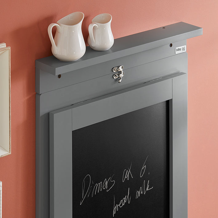 SoBuy | Wandtisch mit Tafel | Klapptisch | Esstisch | Memoboard | Hellgrau | FWT20-HG