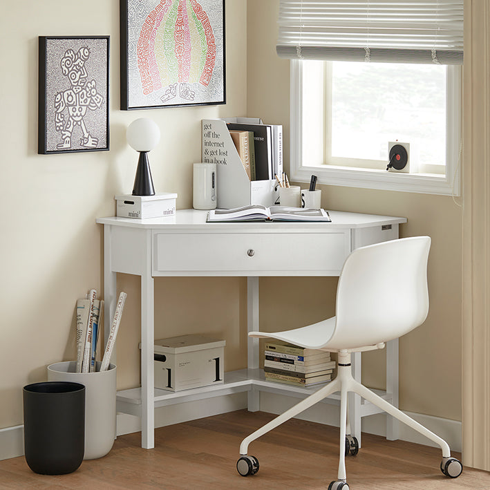 SoBuy | Scrivania ad angolo | Scrivania | Bianco | FWT31-W