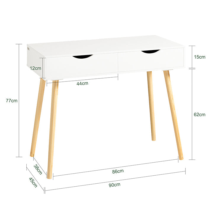 SoBuy | Scrivania bianca | con cassetti | Bianco FWT40-WN