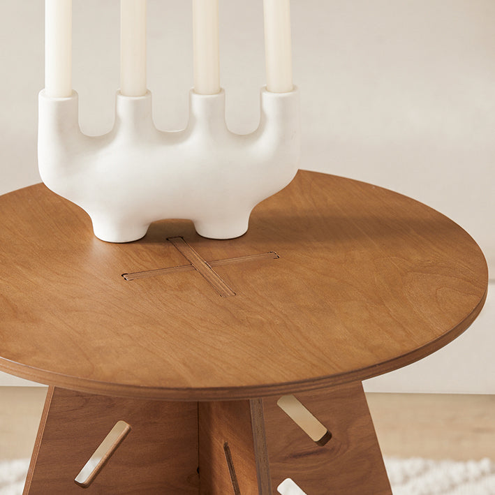 SoBuy | Table d'appoint à tenons et mortaises | Table basse | Table de salon | Marron | HFBT01-BR