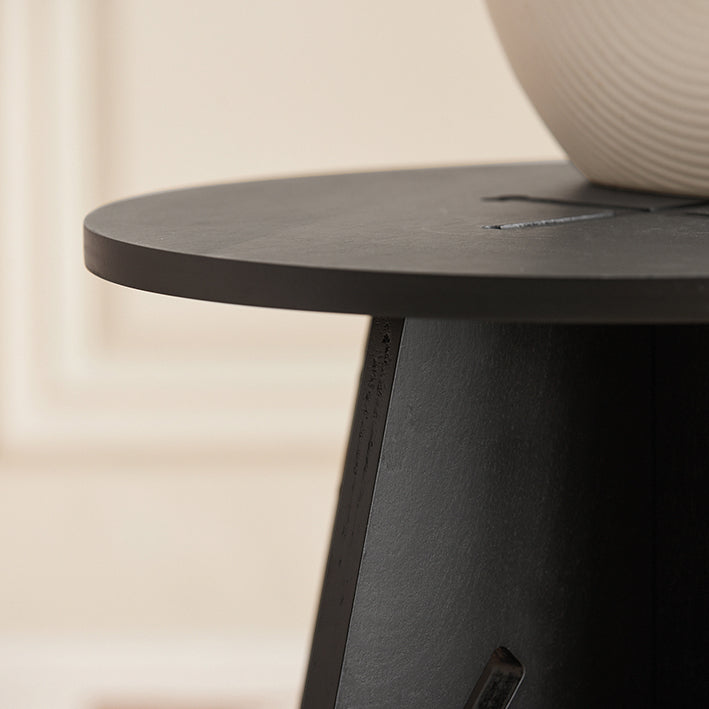 SoBuy | Table d'appoint avec assemblage tenon et mortaise | Table basse | Table de salon | Noir | HFBT01-K-SCH