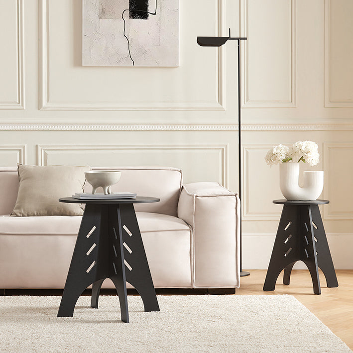 SoBuy | Table d'appoint avec assemblage tenon et mortaise | Table basse | Table de salon | Noir | HFBT01-K-SCH