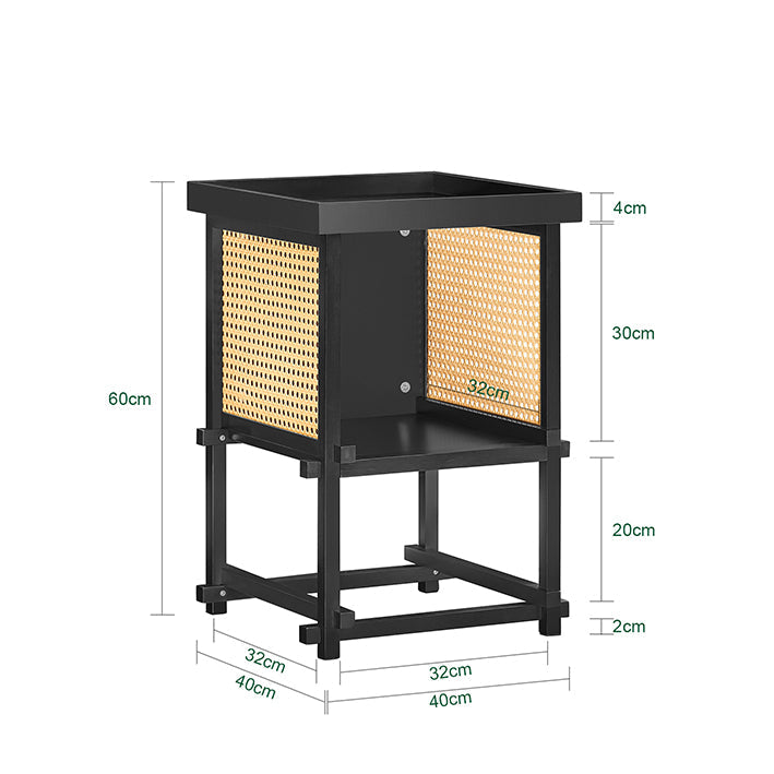 SoBuy | Tavolino con giunti a tenone e mortasa | Tavolino da caffè | Comodino | Nero | HFBT03-SCH