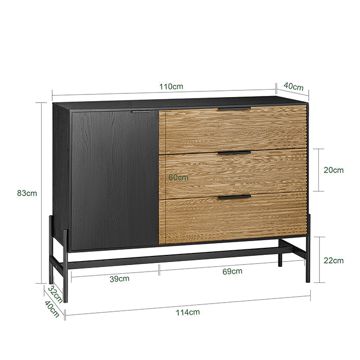 SoBuy | Credenza | Mobile da ingresso | Mobile da cucina | Mobile contenitore | Mobile TV | HFSB02-SCH