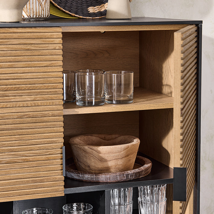 SoBuy | Credenza | Mobiletto da cucina | Armadietto da corridoio | Armadietto contenitore | Buffet | HFSB03-SCH