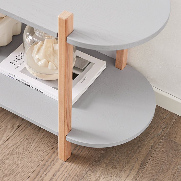 SoBuy | Scaffale multifunzionale | Libreria | Scaffale a giorno con 2 ripiani | Scaffale | Grigio/Naturale | HSTR01-HG