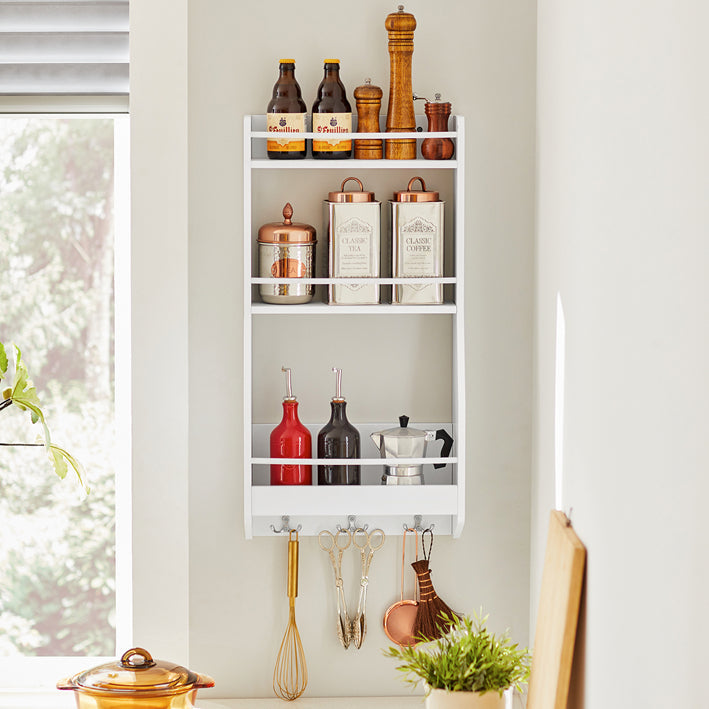 SoBuy | Scaffale da cucina | Porta spezie | Scaffale a muro | KCR12-W
