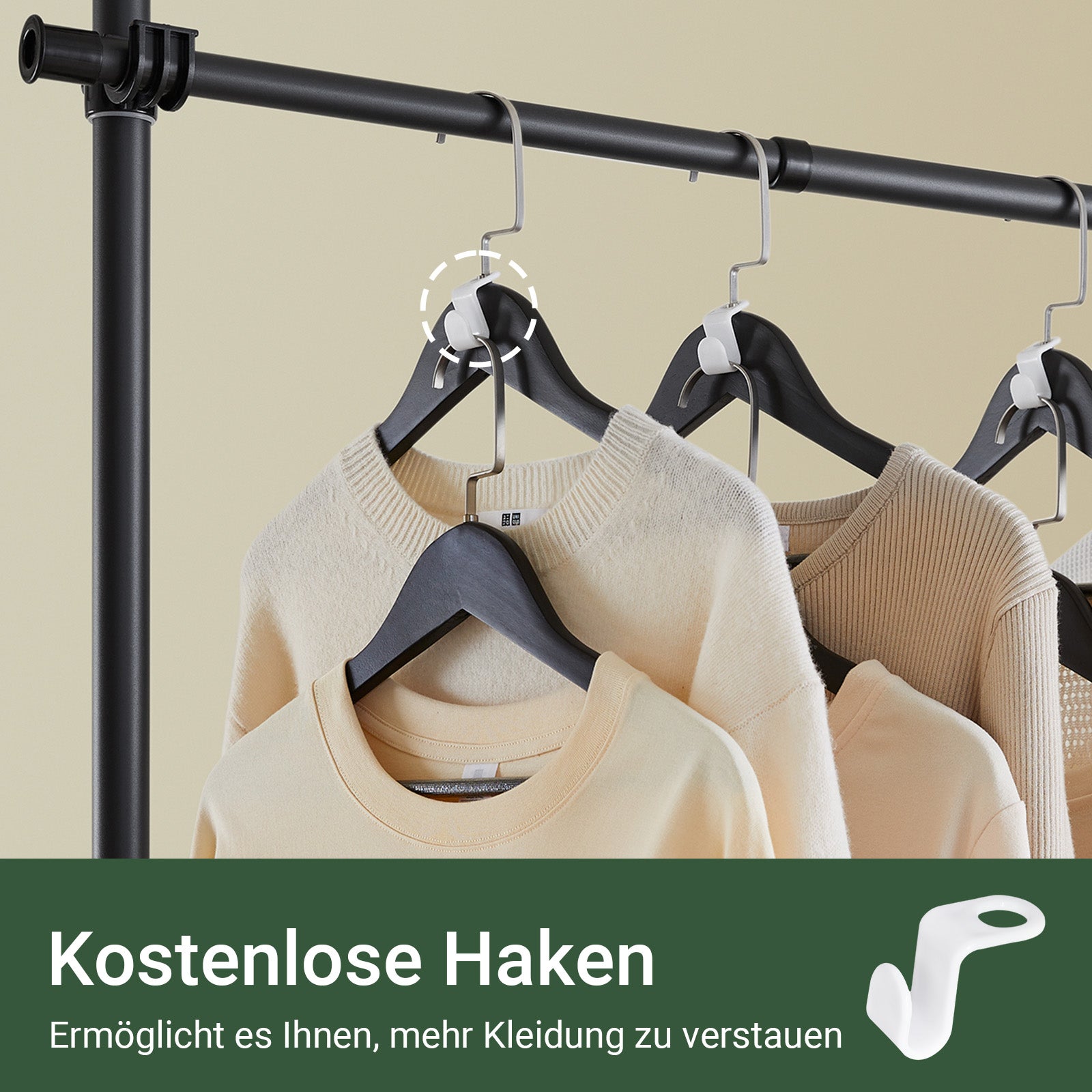 SoBuy | Teleskop Kleiderstange | Kleiderstangen System | Regalsystem | schwarz | KLS03-II-SCH