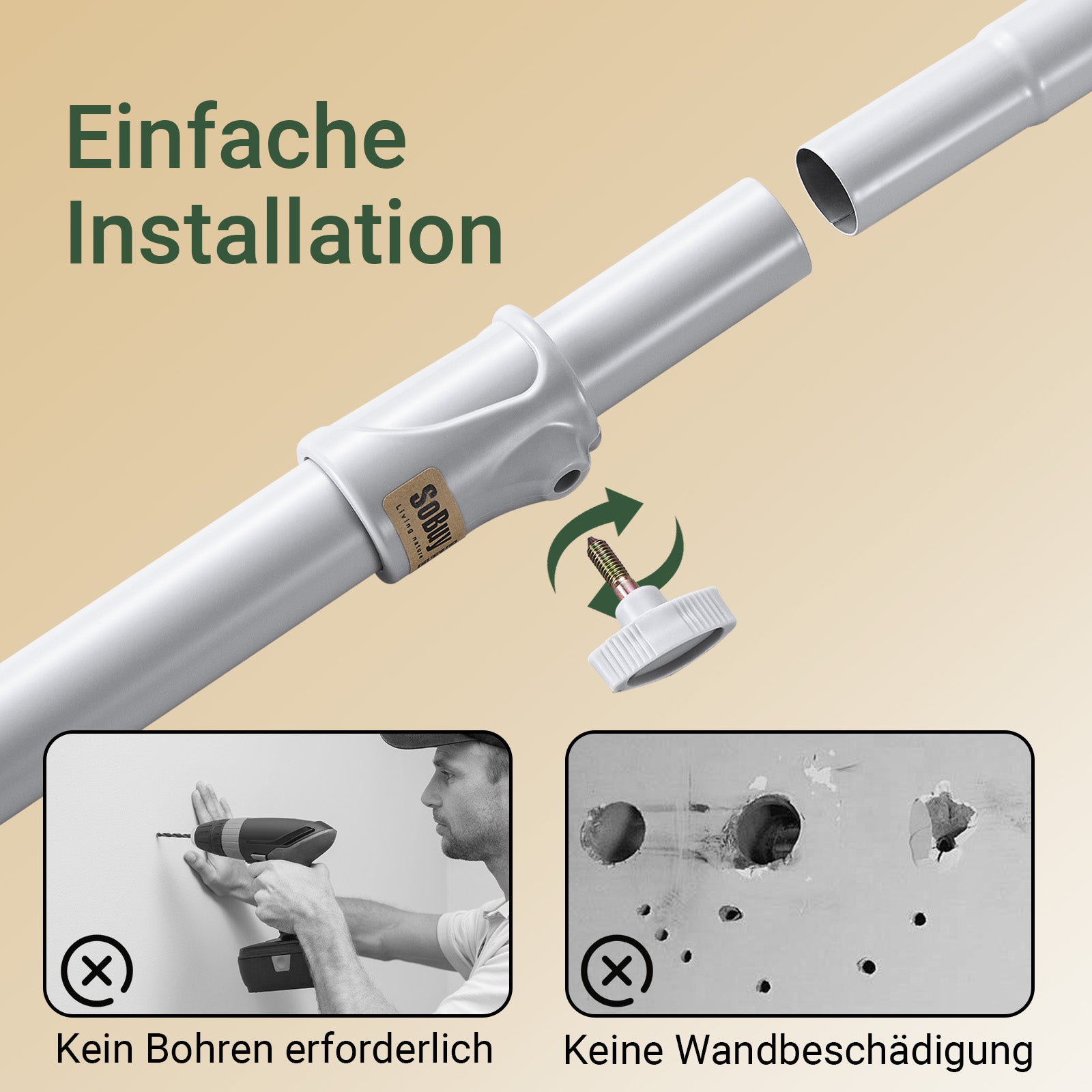 SoBuy | Tringle à vêtements télescopique | Système de penderie | Système d'étagères | Gris clair | KLS04-II-HG