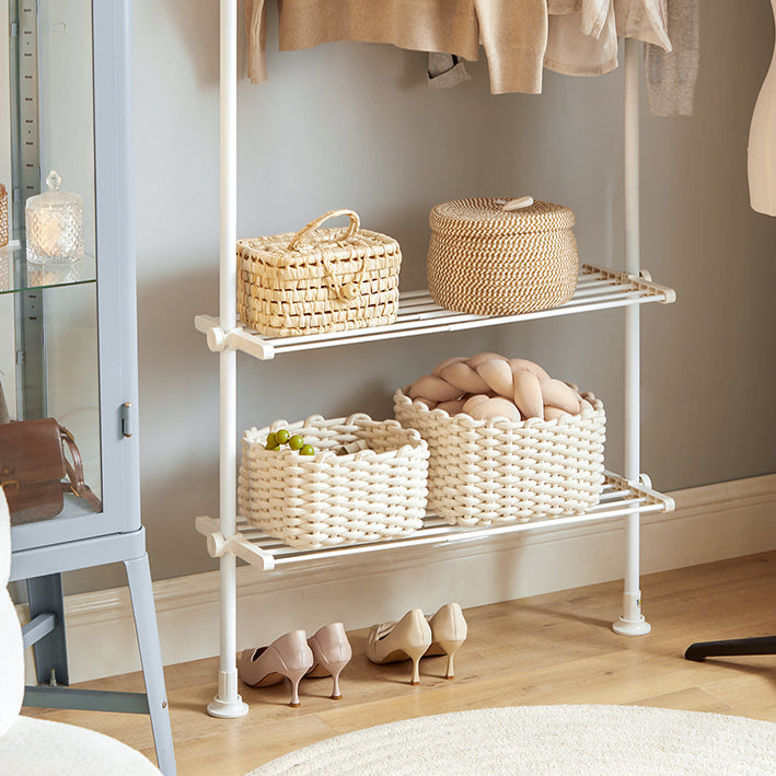 SoBuy | Teleskop Kleiderstange | Kleiderstangen System | Weiß | KLS07-W