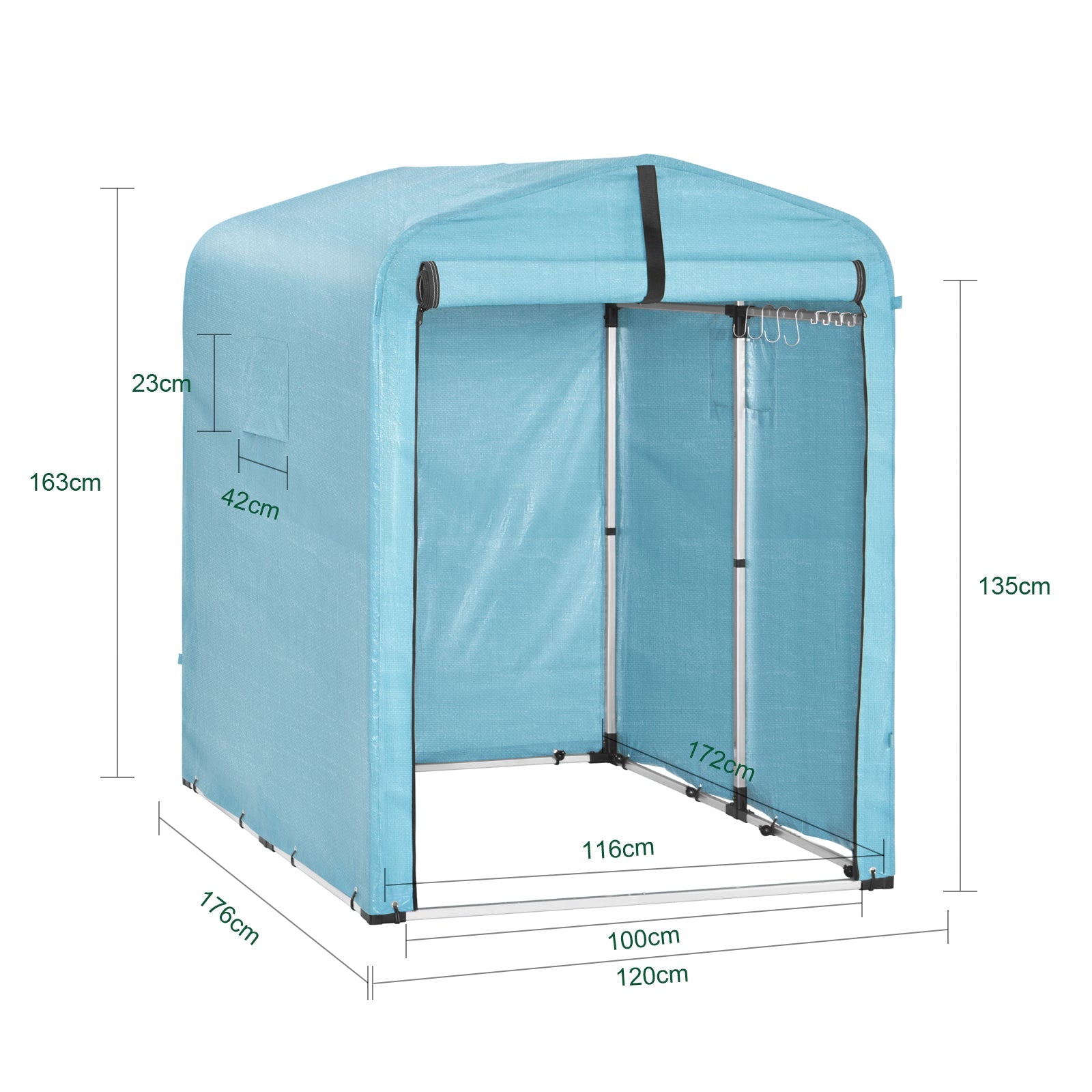 SoBuy | Rimessa per attrezzi in lamina | Capanno attrezzi | Capanno da giardino Tenda per garage Blu | KLS11-BL