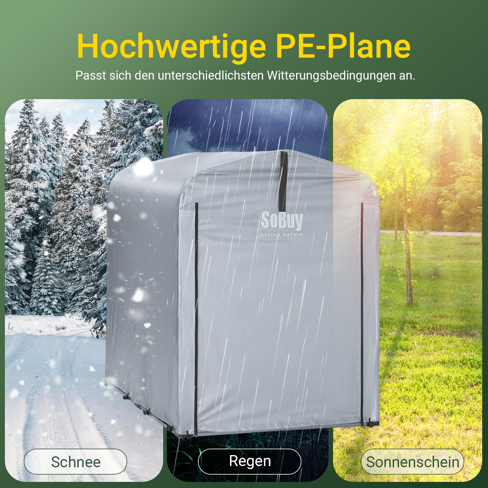 SoBuy | Fahrradgarage wetterfest für 1-2 Fahrräder | 120x163x176cm | KLS11-K