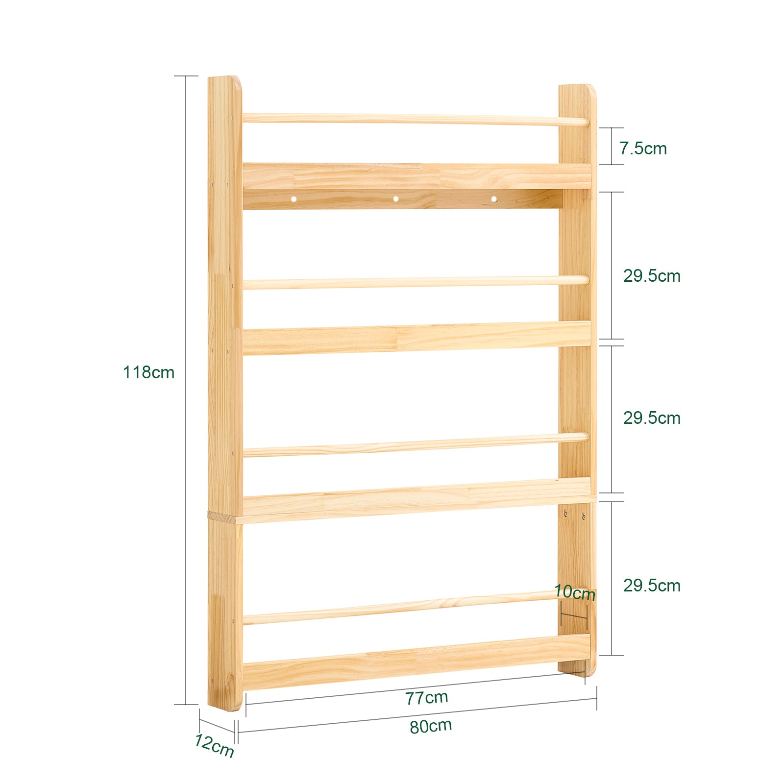 SoBuy | Bibliothèque pour enfants | Étagère murale pour chambre d'enfant | 4 étagères | KMB08-N