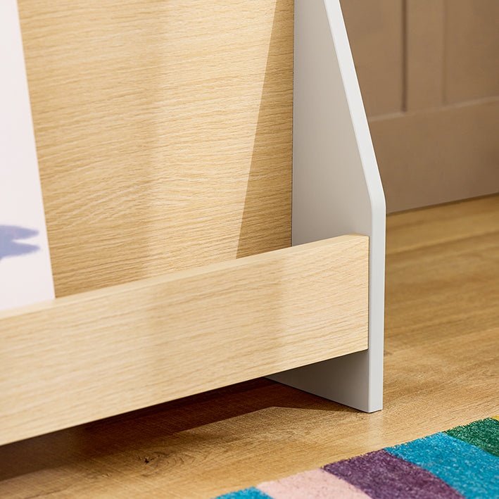 SoBuy | Bibliothèque pour enfants | Porte-journaux | Étagère de rangement pour enfants | Gris/Naturel | KMB106-HG