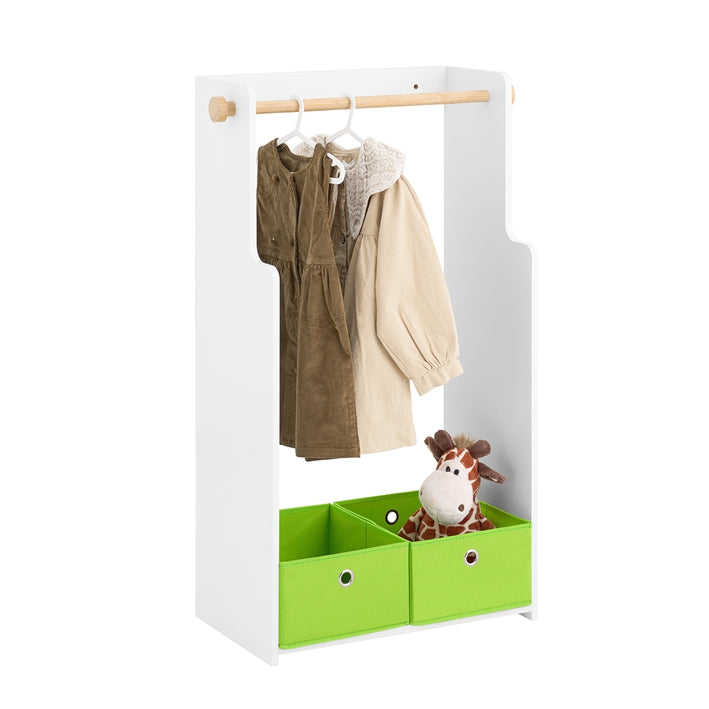 SoBuy | Appendiabiti per bambini | Armadio per bambini | Stand appendiabiti | Verde/Bianco | KMB109-W