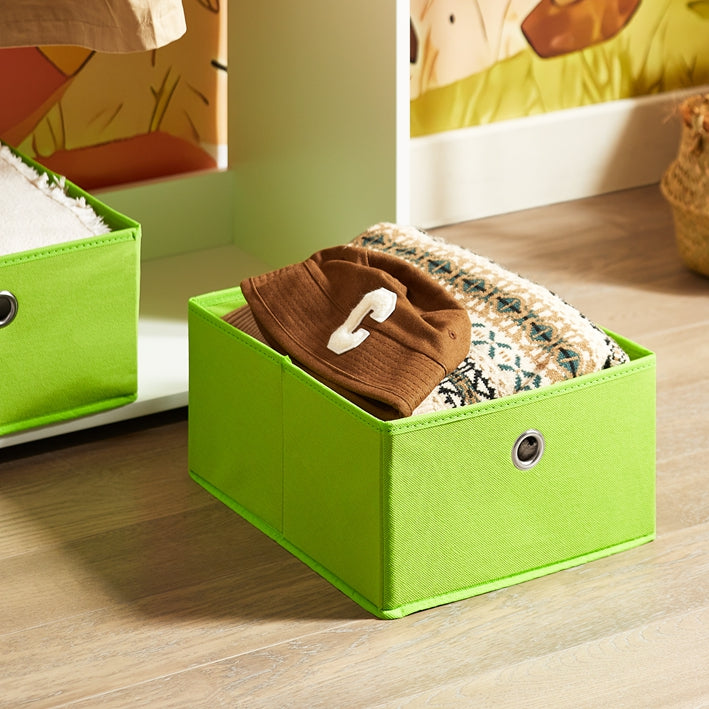 SoBuy | Kindergarderobe | Kleiderschrank Kinder | Kleiderständer | Grün/Weiß | KMB109-W