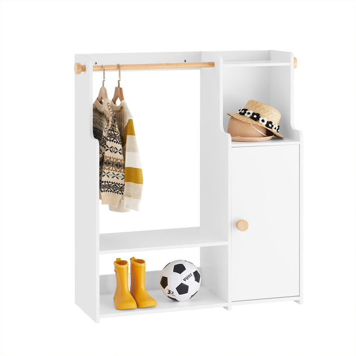 SoBuy | Guardaroba per bambini | Armadio per bambini | Appendiabiti con anta | Bianco | KMB110-W