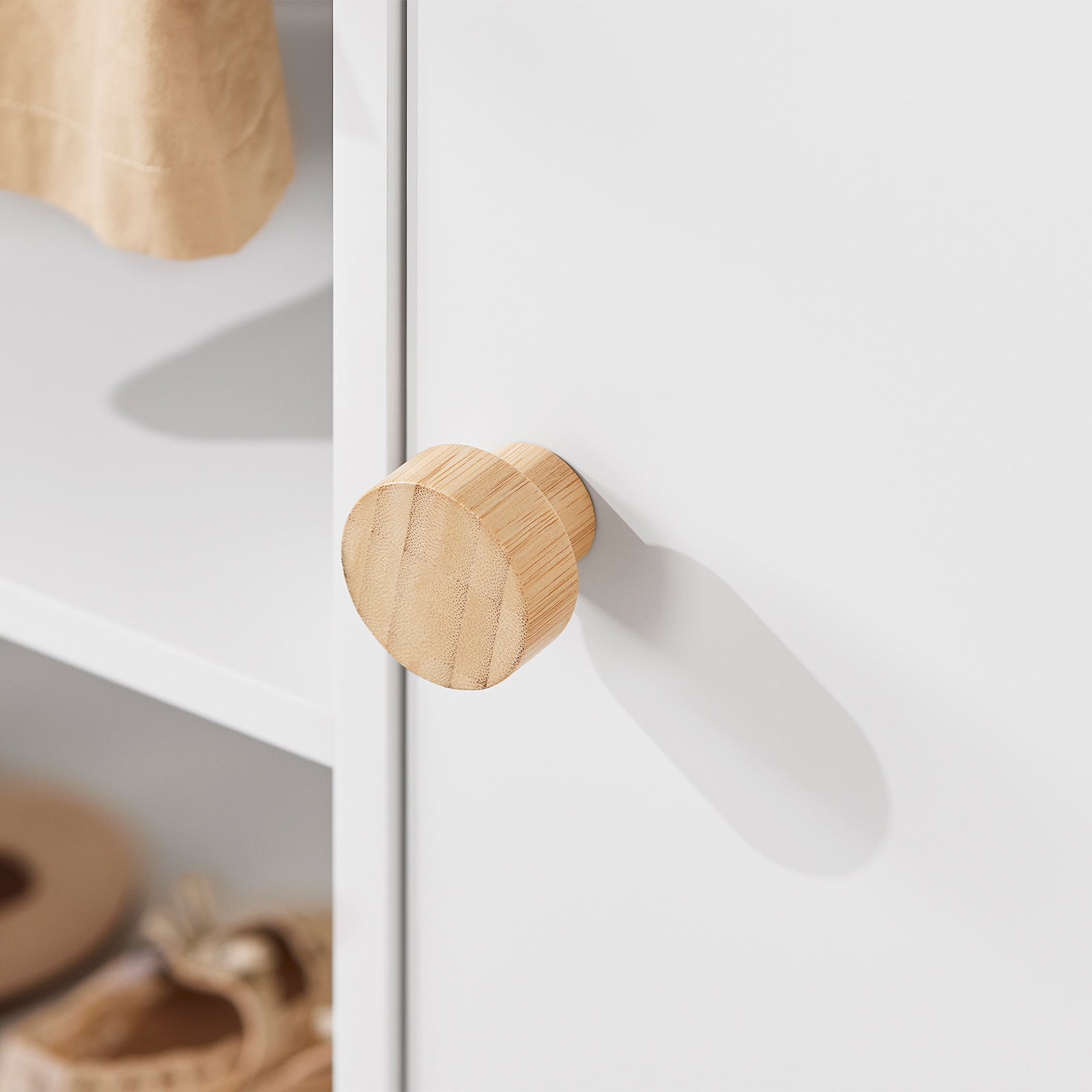 SoBuy | Kindergarderobe | Kleiderschrank Kinder | Kleiderständer mit Tür | Weiß | KMB110-W