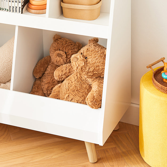 SoBuy | Étagère à livres pour enfants | Coffre à jouets | Étagère de rangement pour chambre d'enfant | Blanc | KMB19-W