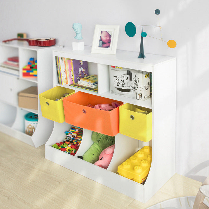 SoBuy | Scaffale portagiochi | Portagiochi | Scaffale per bambini | Bianco | KMB26-W