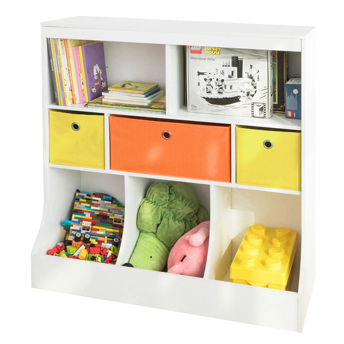 SoBuy | Scaffale portagiochi | Portagiochi | Scaffale per bambini | Bianco | KMB26-W