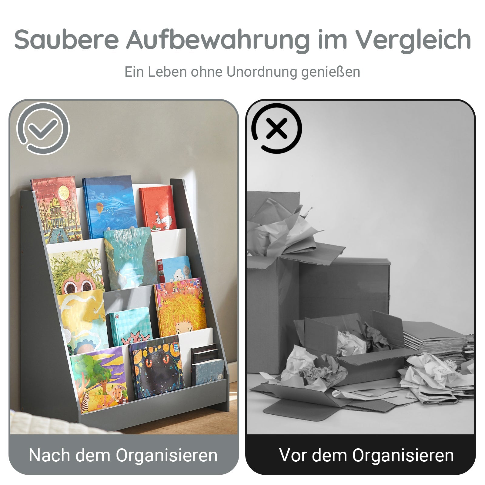 Vorverkauf | SoBuy | Kinderbücherregal | Zeitungsständer | Aufbewahrungsregal für Kinder | KMB32-HG