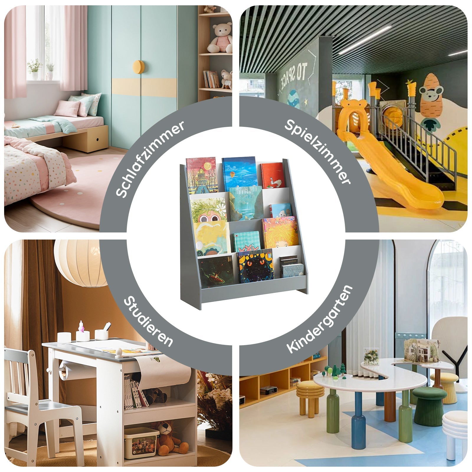 Vorverkauf | SoBuy | Kinderbücherregal | Zeitungsständer | Aufbewahrungsregal für Kinder | KMB32-HG