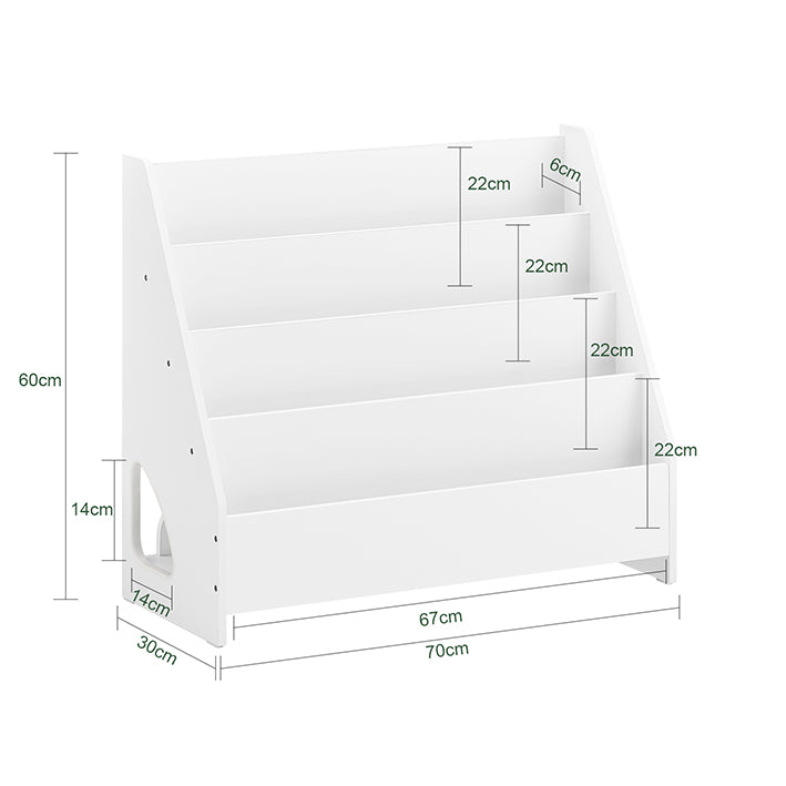 SoBuy | Libreria per bambini | Bianca | 70x60x30cm | KMB32-K-W