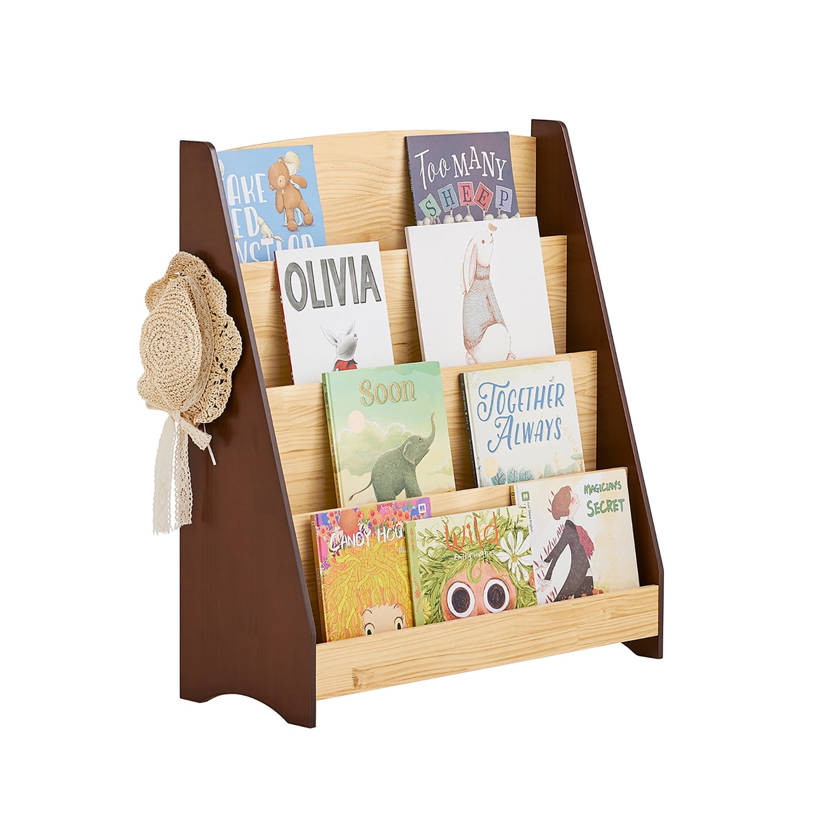 SoBuy | Étagère à Livres pour Enfants | Porte-revues | Meuble de Rangement Enfant | Naturel | KMB32-N