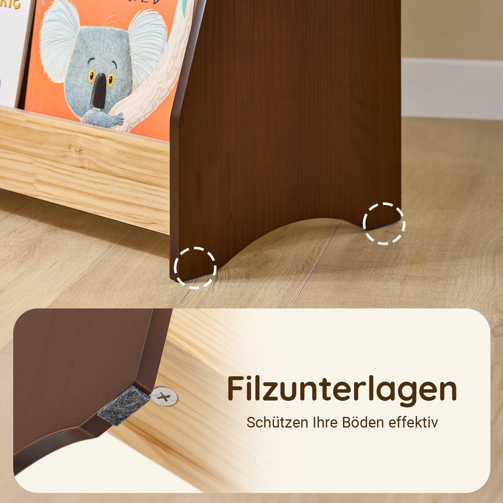 SoBuy | Kinderbücherregal | Zeitungsständer | Aufbewahrungsregal für Kinder | Natur | KMB32-N