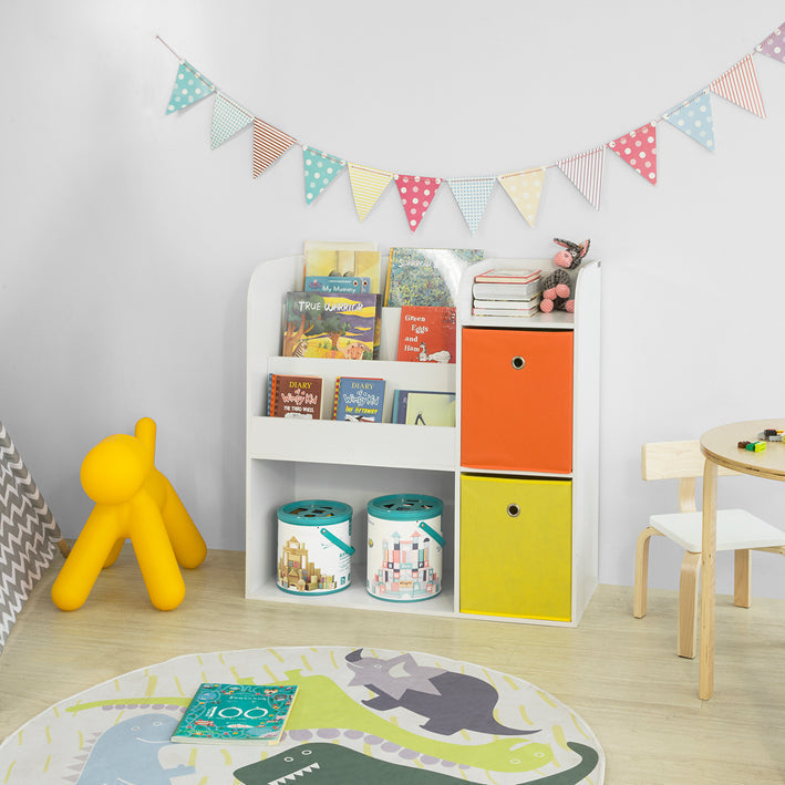 SoBuy | Scaffale portaoggetti per bambini | Bianco | KMB37-W