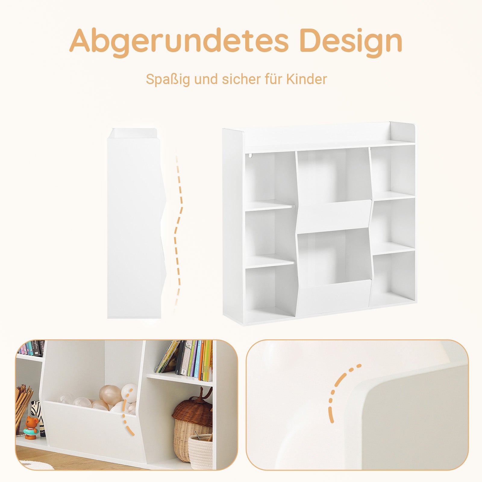 SoBuy | Kinderbücherregal | Spielzeugtruhe | für Kinder | Weiß | KMB55-W