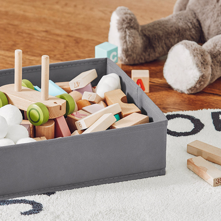 SoBuy | Étagère pour enfants avec 2 bacs en tissu | Bibliothèque | Coffre à jouets avec roulettes | KMB71-W