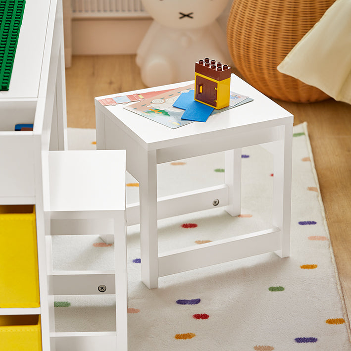 SoBuy | Table enfant avec 2 chaises | Ensemble de sièges pour enfants | Table d'activités pour enfants | Blanc | KMB75-W
