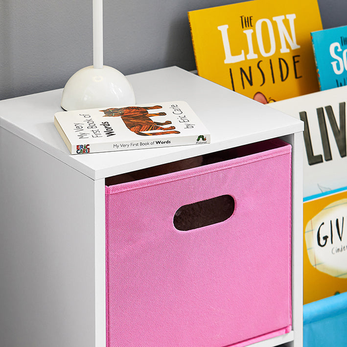 SoBuy | Étagère pour enfants | Bibliothèque enfant | Étagère à jouets | Blanc-Bleu & Rose | KMB76-F
