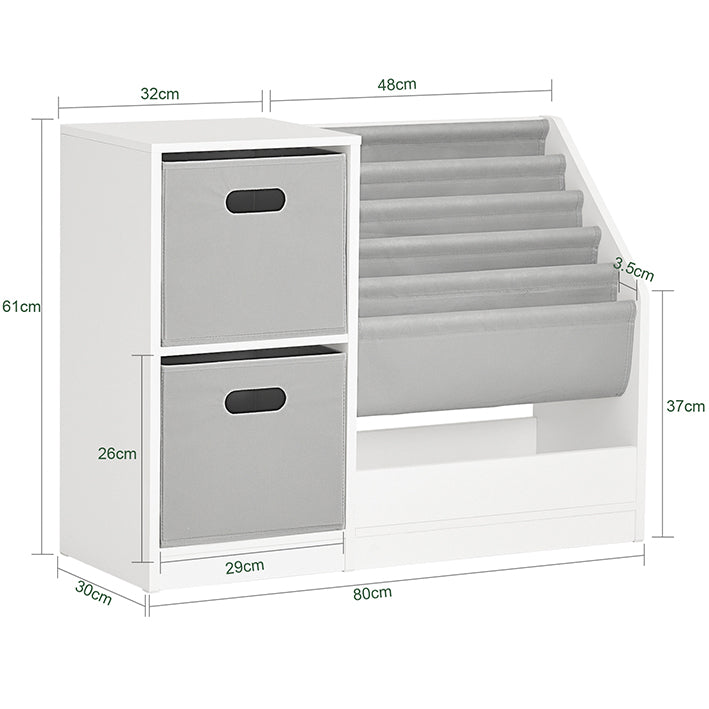 SoBuy | Étagère Enfant | Étagère de Rangement pour Jouets | Bibliothèque | Étagère de Rangement pour Enfant | KMB76-W