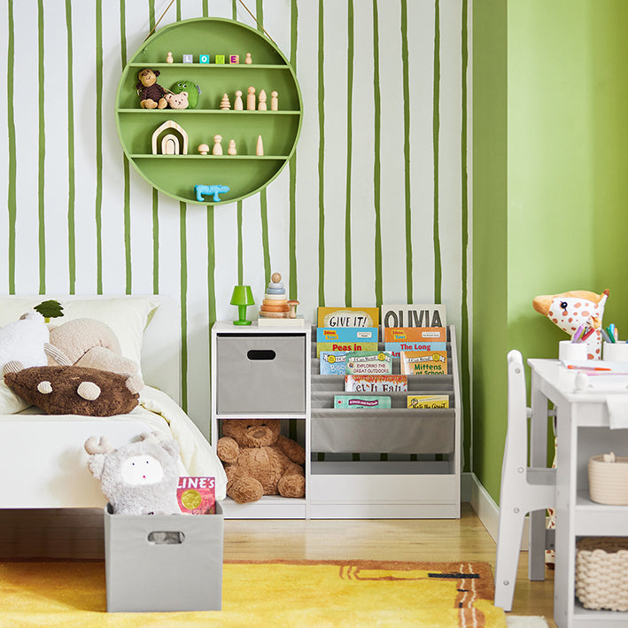 SoBuy | Scaffale per bambini | Scaffale portagiochi | Libreria | Scaffale contenitore per bambini | KMB76-W