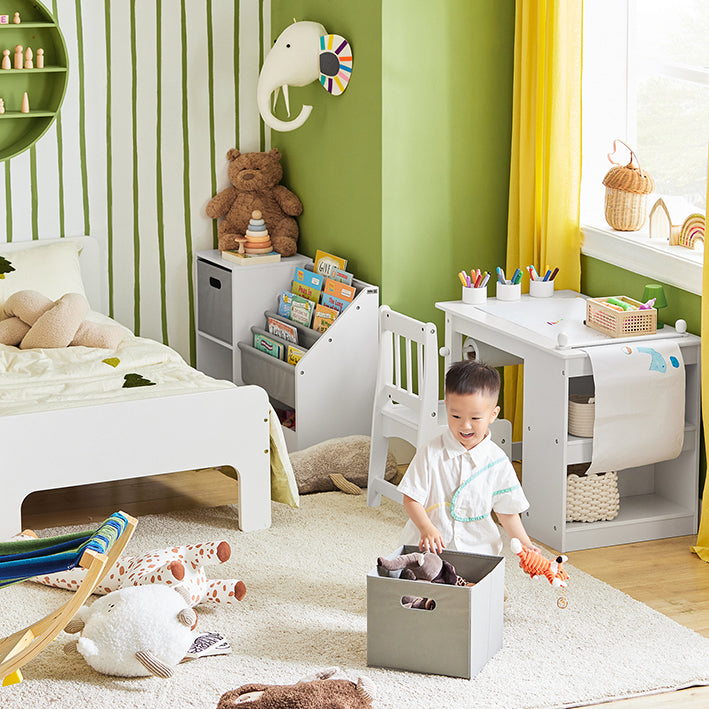 SoBuy | Scaffale per bambini | Scaffale portagiochi | Libreria | Scaffale contenitore per bambini | KMB76-W