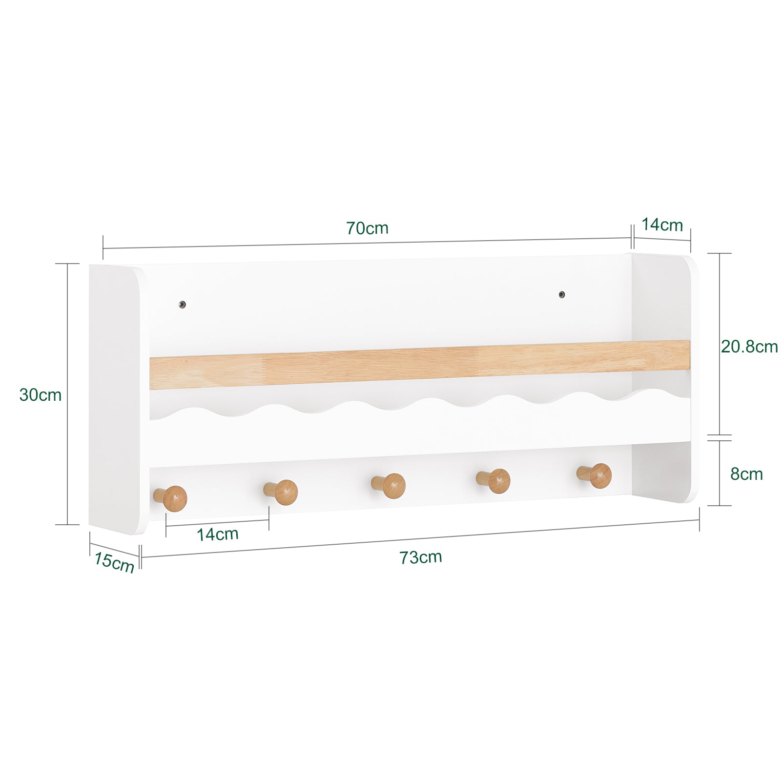 SoBuy | Étagère murale | Bibliothèque pour enfants | Armoire pour enfants avec rangement | KMB78-W