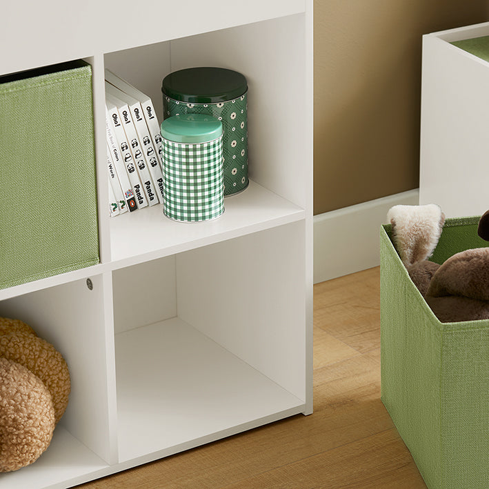 SoBuy | Bibliothèque pour enfants avec 2 paniers en tissu | Étagère à jouets | Étagère de rangement pour enfants | KMB79-W