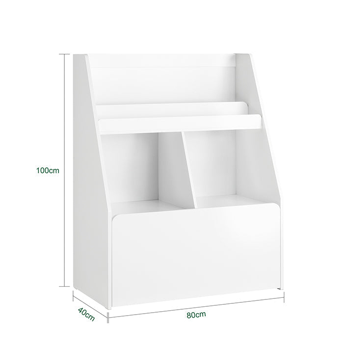 Prevendita | SoBuy | Scaffale per bambini con 1 contenitore porta-giocattoli | Libreria | Scaffale portaoggetti per bambini | KMB83-W