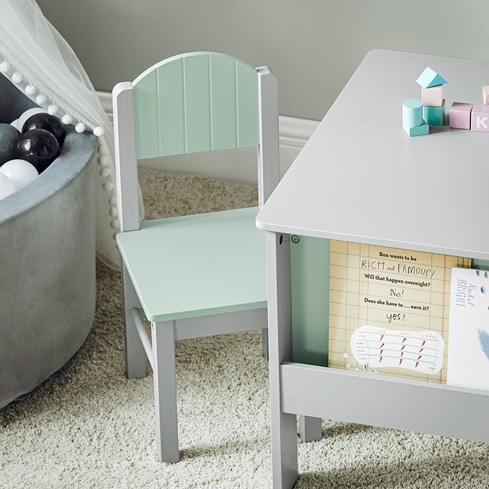 SoBuy | Table et Chaises pour Enfants | Ensemble Table et Chaises Enfant | Table de Dessin pour Enfants | Gris Clair | KMB88-HG