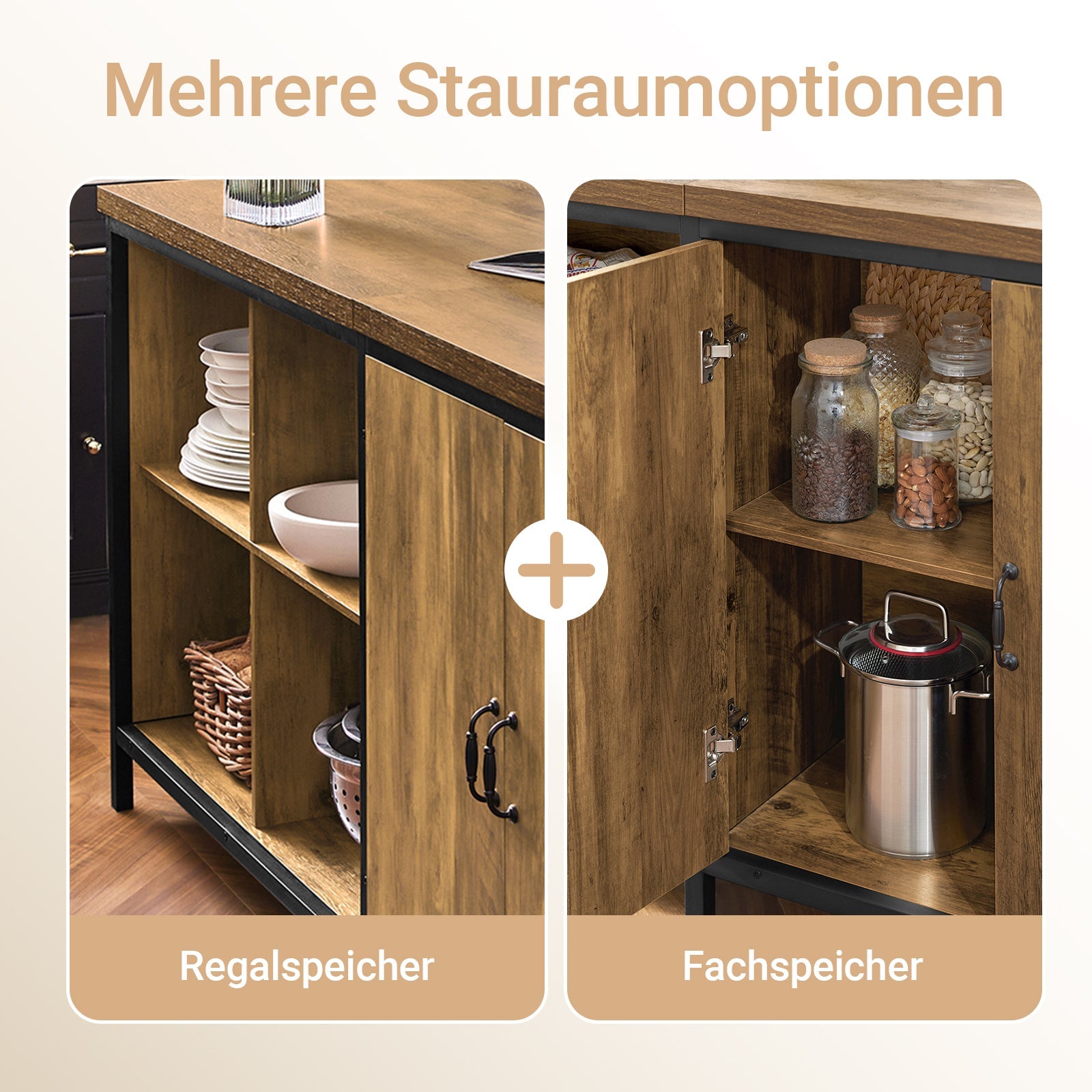 SoBuy | Commode | Buffet | Îlot de cuisine | Meuble de cuisine | KNL01-F