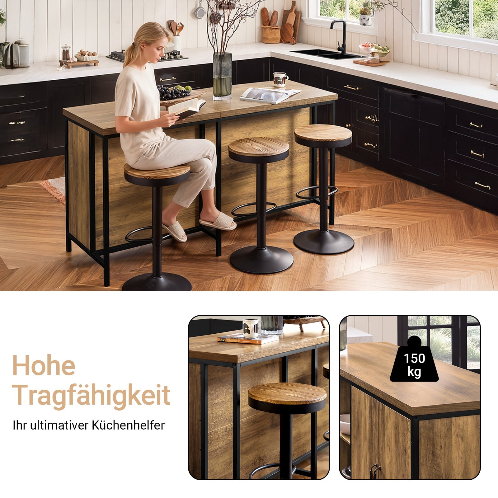 SoBuy | Commode | Buffet | Îlot de cuisine | Meuble de cuisine | KNL01-F