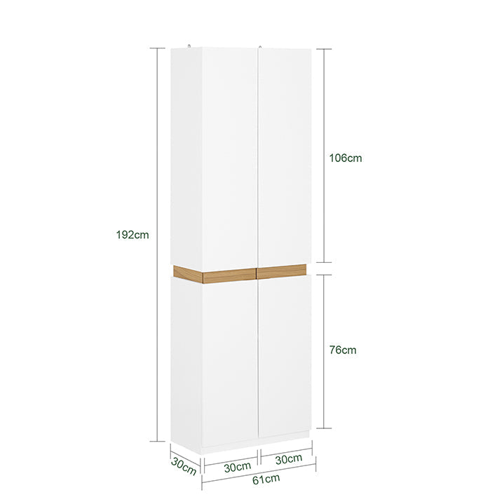 SoBuy | Guardaroba con 2 ante | Armadio alto | Armadio contenitore | Bianco | KSB01-W