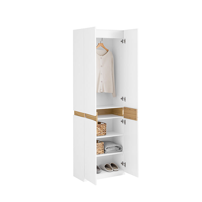 SoBuy | Guardaroba con 2 ante | Armadio alto | Armadio contenitore | Bianco | KSB01-W