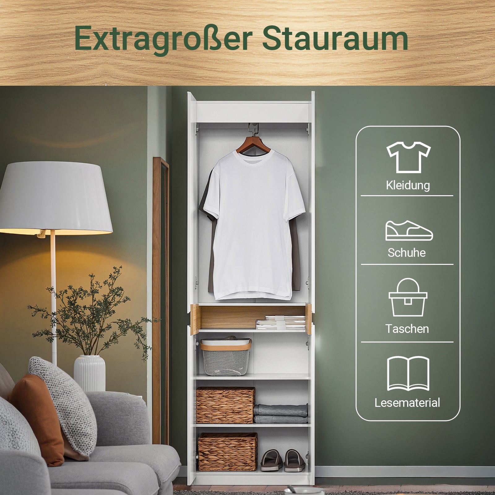 Prévente | SoBuy | Armoire 2 portes | Armoire haute | Meuble de rangement | Blanc | KSB01-W